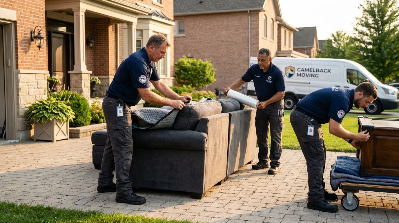 Large estate moving crew wrapping furniture in Kittitas, WA