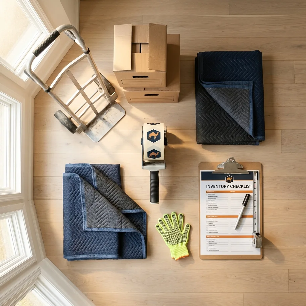 Professional moving supplies and packing materials layout for Kittitas residential relocations